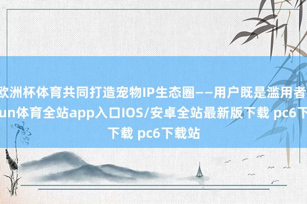 欧洲杯体育共同打造宠物IP生态圈——用户既是滥用者-kaiyun体育全站app入口IOS/安卓全站最新版下载 pc6下载站