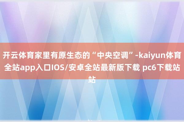 开云体育家里有原生态的“中央空调”-kaiyun体育全站app入口IOS/安卓全站最新版下载 pc6下载站