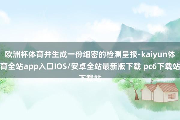 欧洲杯体育并生成一份细密的检测呈报-kaiyun体育全站app入口IOS/安卓全站最新版下载 pc6下载站