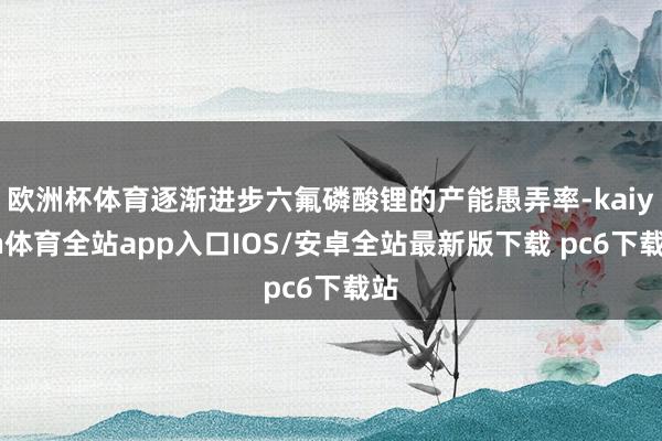欧洲杯体育逐渐进步六氟磷酸锂的产能愚弄率-kaiyun体育全站app入口IOS/安卓全站最新版下载 pc6下载站
