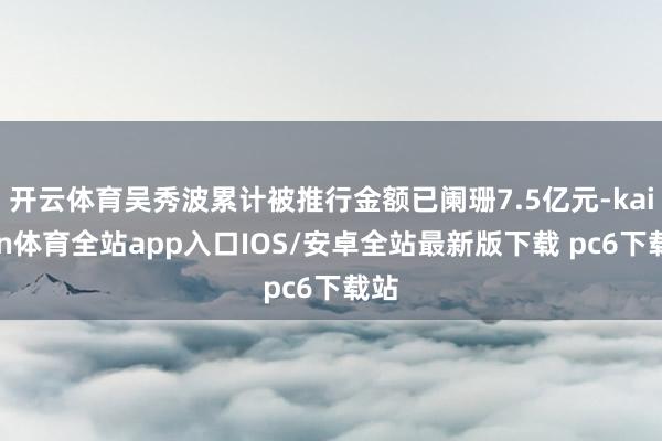 开云体育吴秀波累计被推行金额已阑珊7.5亿元-kaiyun体育全站app入口IOS/安卓全站最新版下载 pc6下载站