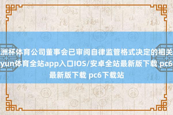 欧洲杯体育公司董事会已审阅自律监管格式决定的相关函件-kaiyun体育全站app入口IOS/安卓全站最新版下载 pc6下载站