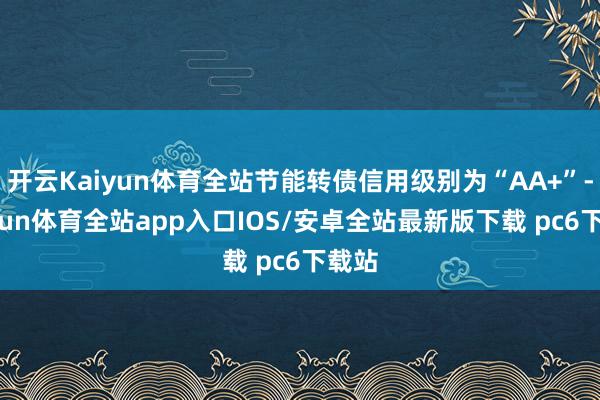 开云Kaiyun体育全站节能转债信用级别为“AA+”-kaiyun体育全站app入口IOS/安卓全站最新版下载 pc6下载站