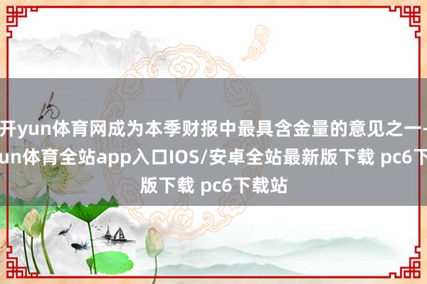 开yun体育网成为本季财报中最具含金量的意见之一-kaiyun体育全站app入口IOS/安卓全站最新版下载 pc6下载站