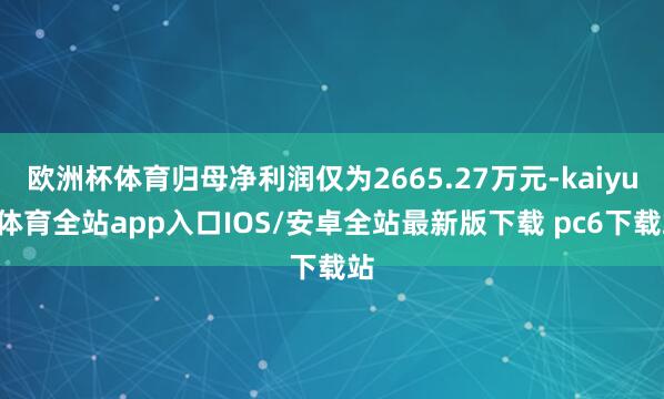 欧洲杯体育归母净利润仅为2665.27万元-kaiyun体育全站app入口IOS/安卓全站最新版下载 pc6下载站