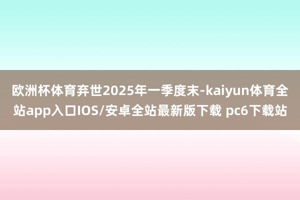 欧洲杯体育弃世2025年一季度末-kaiyun体育全站app入口IOS/安卓全站最新版下载 pc6下载站